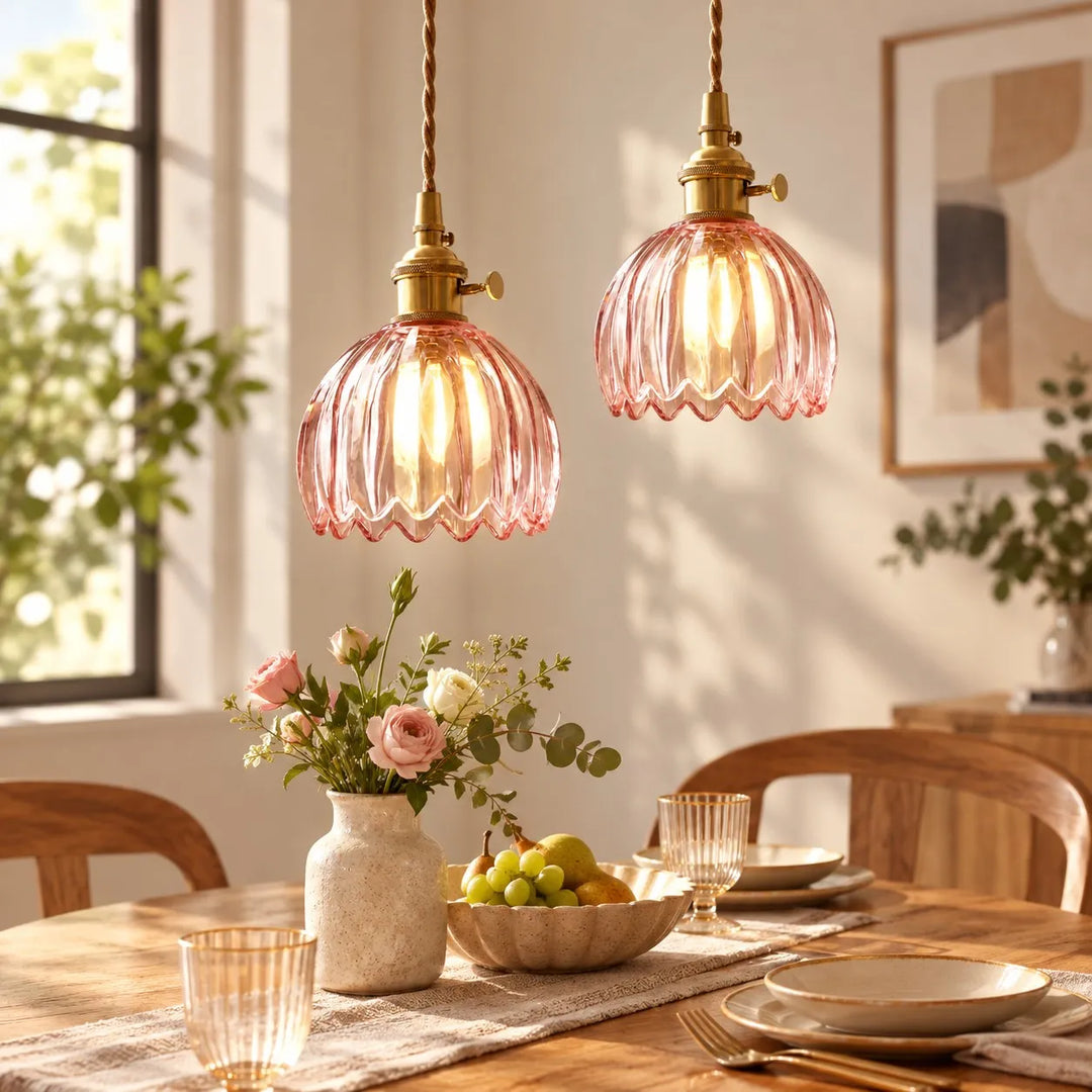 Nordic Colorful Flower Glass Pendant Lamp