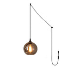 Bild in Gallery-Viewer laden, Smoky Gray Hand-Blown Glass Plug-In Pendant