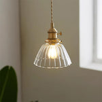 Load image into Gallery viewer, Brass Glass Hardwired Pendant Lamp