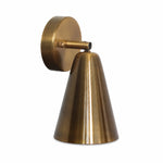 Load image into Gallery viewer, Vintage Brass Adjustable Wall Sconce with Cone and Bell Shade Options
