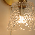Load image into Gallery viewer, Traditional Japanese Brass Walnut Glass Ceramic Cylinder Conic Flower Bowl 1-Light Pendant Light For Dining Room
