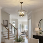 Bild in Gallery-Viewer laden, Textured Glass Panel Cage Chandelier