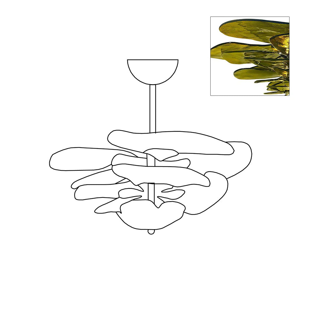 Lotus Leaf Layered Glass Chandelier