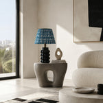 Load image into Gallery viewer, Sculptural ceramic table lamp on a living room side table