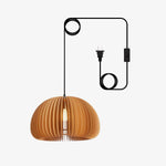 Bild in Gallery-Viewer laden, Rounded Wood Slat Swag Pendant Light