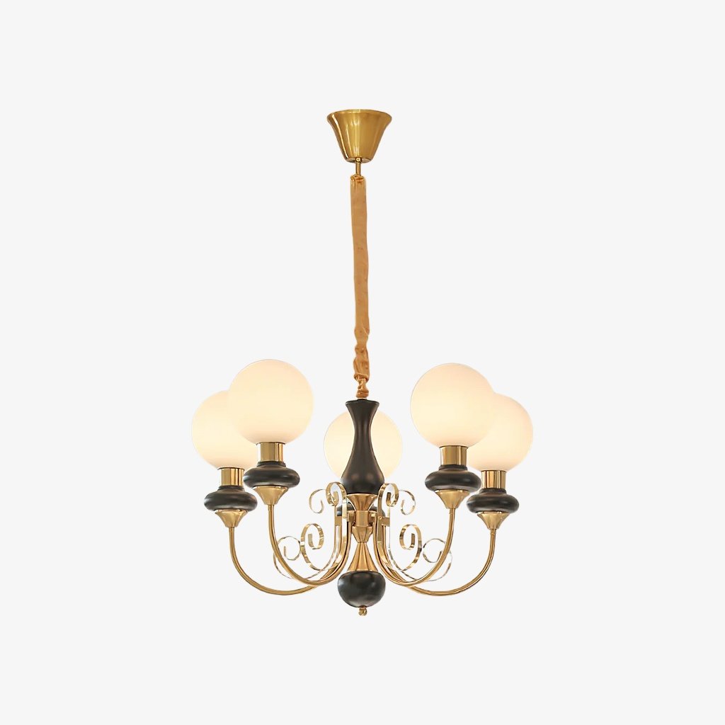 Lustre sphérique en pierre de luxe moderne Radiara, design sculptural en couches pour salon et hall d'entrée