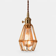 Vintage Brass Cage Pendant Light