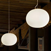 Frosted White Oval Plug-In Pendant Light