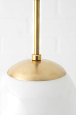 Load image into Gallery viewer, Glorica Glass White Globe Pendant Light - Mid Century Modern Glass Hanging Fixture
