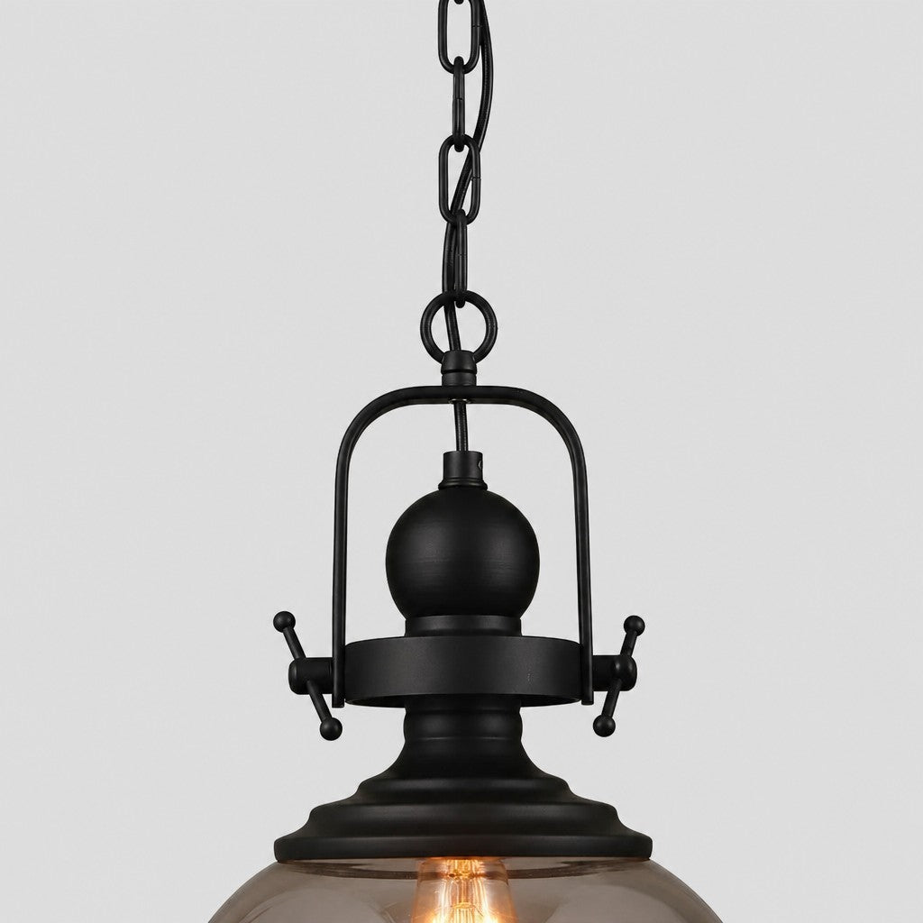 Ivoran Industrial Metal Smoky Glass Pendant Lamp — Suitable for Kitchen Island