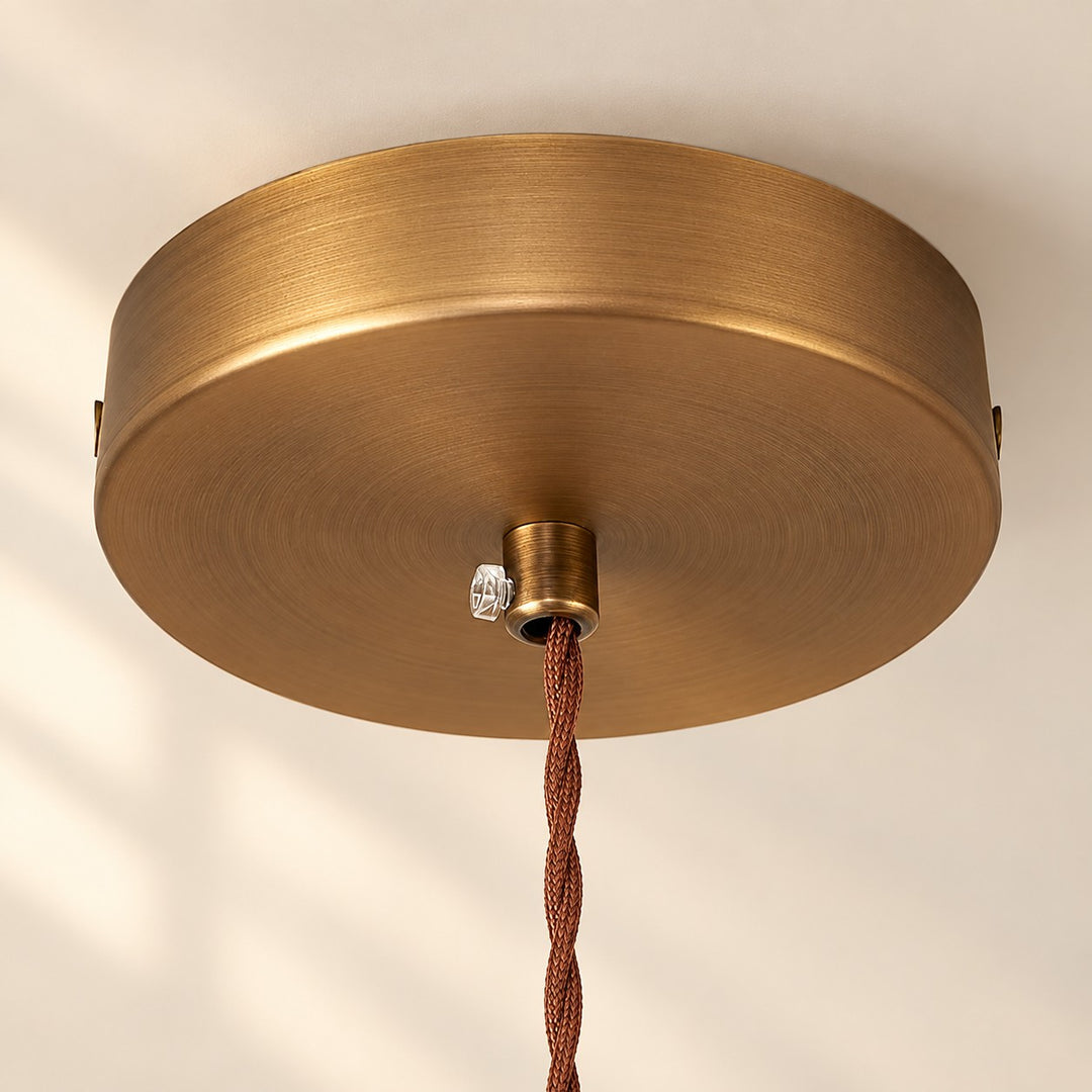 Vintage Fluted Glass Pendant Light for Kitchen & Dining