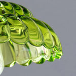 Cargar imagen en el visor de la Galería, Vintage Brass Puff-Skirt Glass Pendant Lamp