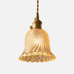 Cargar imagen en el visor de la Galería, Amber Diamond Flower glass pendant light