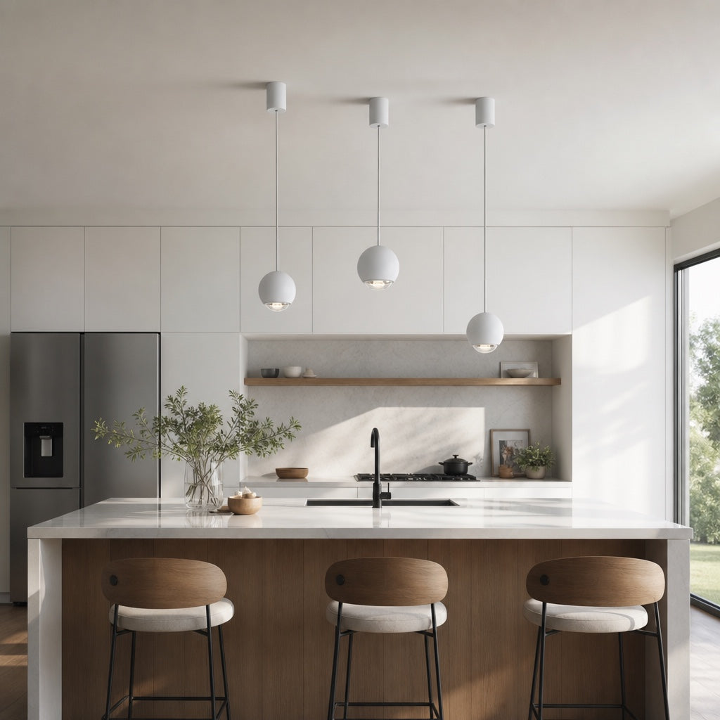 Lámpara colgante minimalista Veridia ajustable manualmente - Lámpara colgante de diseño globular para comedor