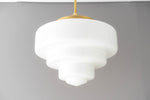 Cargar imagen en el visor de la Galería, Geotower Glass Contemporary Glass Ceiling Pendant Lamp– Art Deco Light for Living Space
