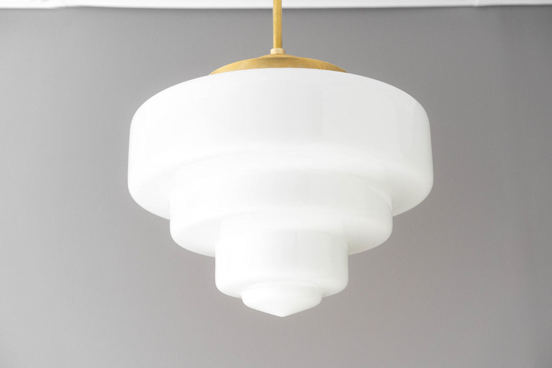 Geotower Glass Contemporary Glass Ceiling Pendant Lamp– Art Deco Light for Living Space