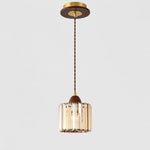Bild in Gallery-Viewer laden, Crystal pendant light with wood and metal details, 15 cm SKU