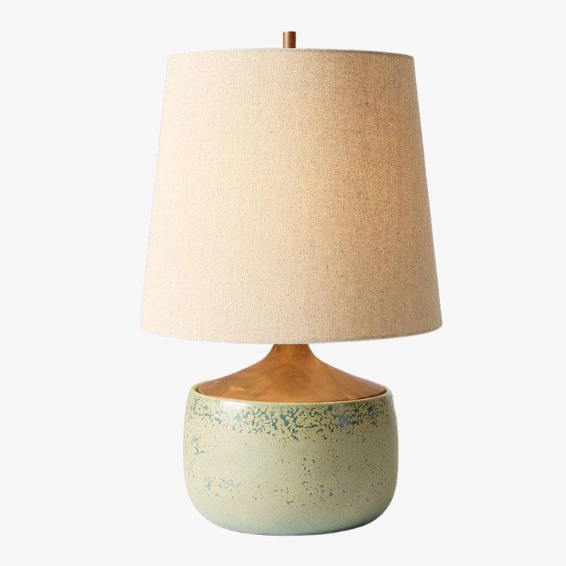 Avero Ambient Table Lamp with Artistic Ribbed Fabric Surface for Sofa Side Table and Desk