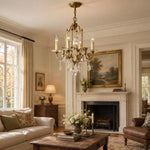 Cargar imagen en el visor de la Galería, Antique Bronze 4-Light Crystal Mini Chandelier