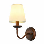 Cargar imagen en el visor de la Galería, Antique bronze wall sconce with fabric shade