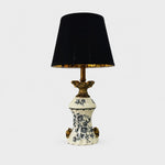 Load image into Gallery viewer, Blue porcelain motif ceramic table lamp with dimmer switch