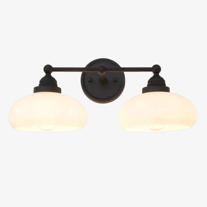 Velora Vintage Industrial Wall Sconce with Glass Shade for Hallway and Entryway