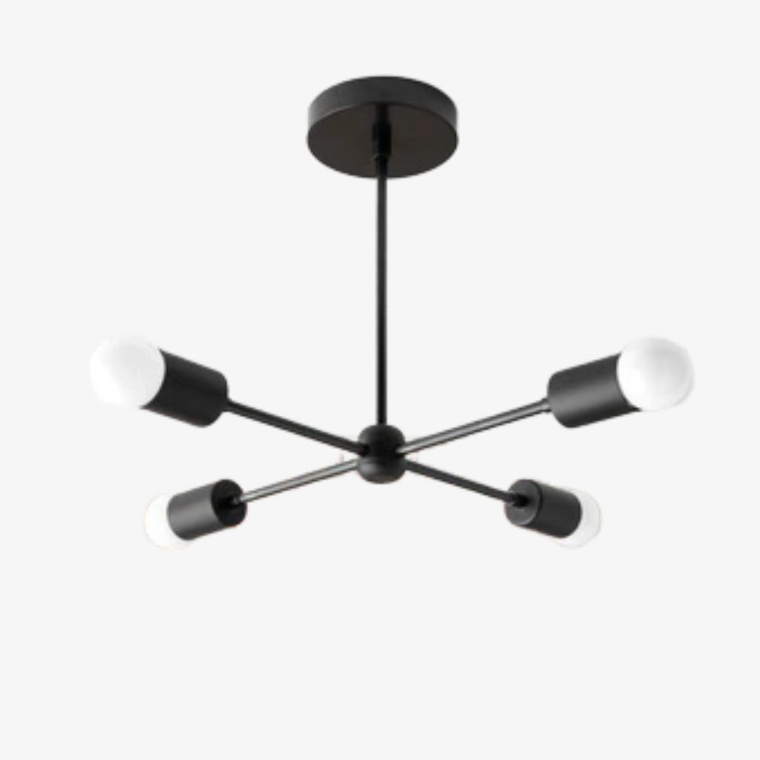 Mobilux Line Mid Century Gold Sputnik Chandelier - Geometric Brass Fixture