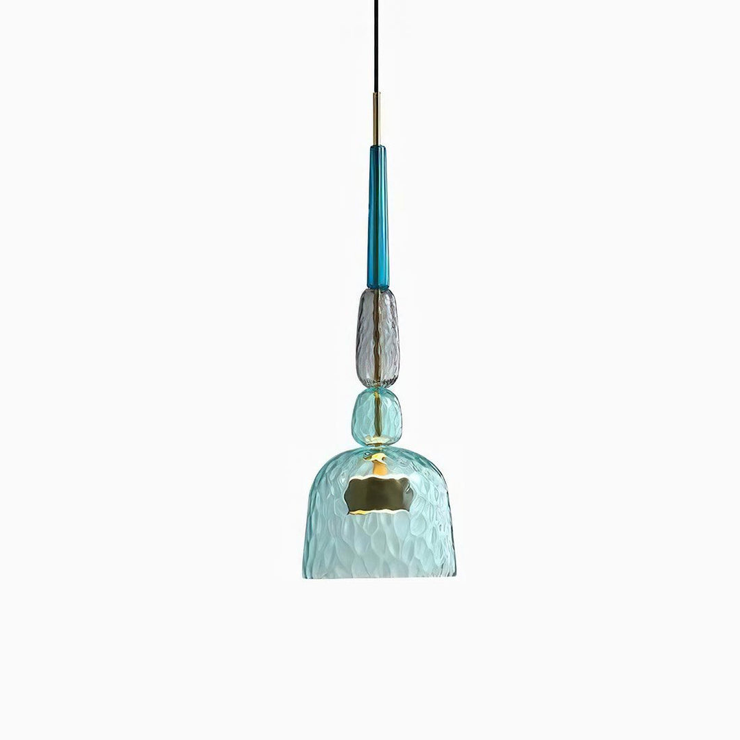 Suspension en verre soufflé à la main - Fer bonbon coloré, couleurs mélangées, pour l'intérieur
