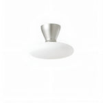 Cargar imagen en el visor de la Galería, White glass and Silver finish, 18 cm / 7.1 in size