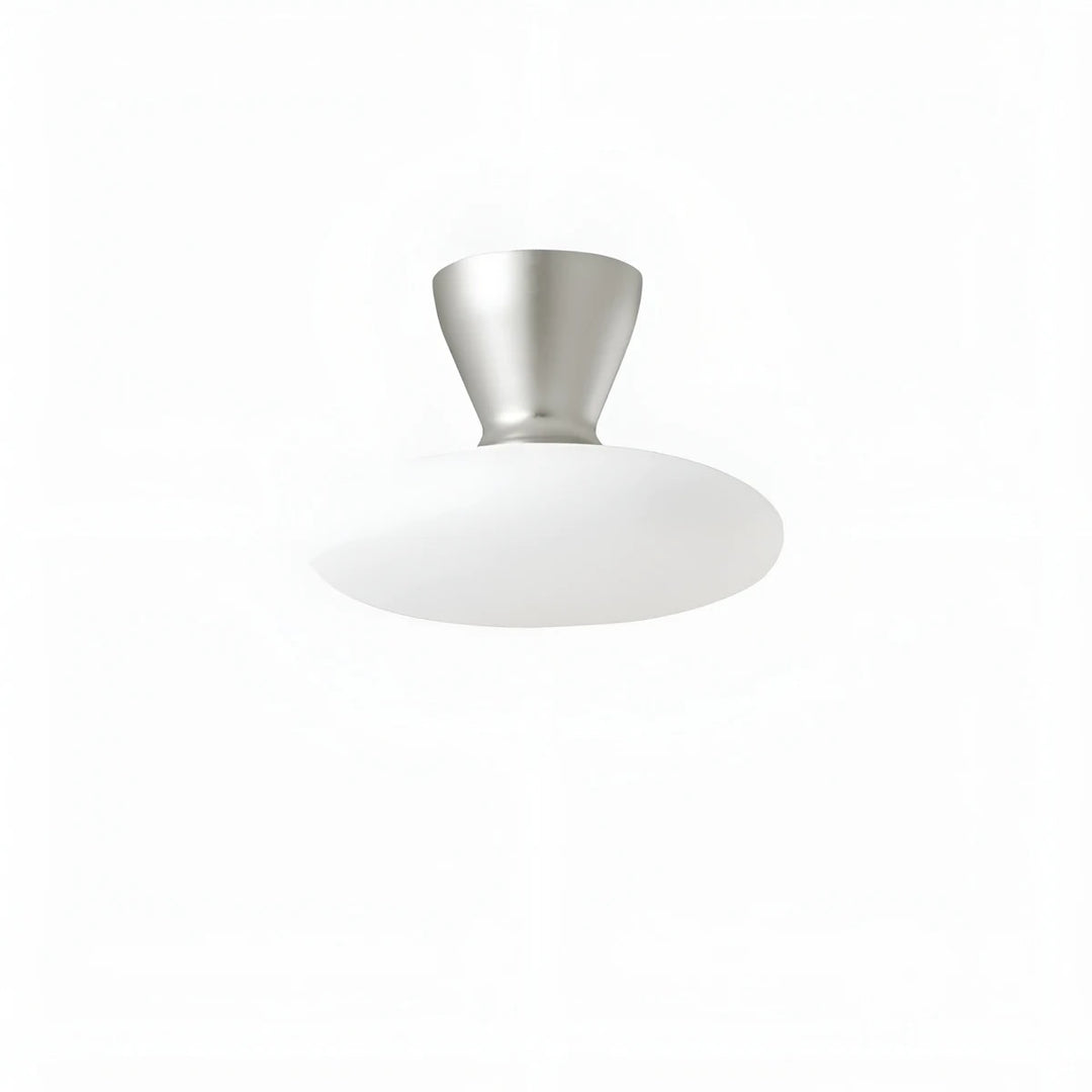 White glass and Silver finish, 18 cm / 7.1 in size