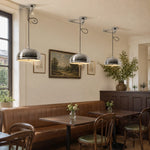 Charger l'image dans la visionneuse de galerie, Three chrome dome pendant lights over booth seating