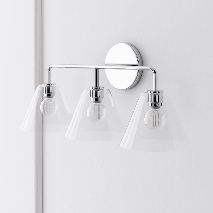 Aplique de pared Conica Cone: iluminación moderna de vidrio de 1, 2 y 3 luces
