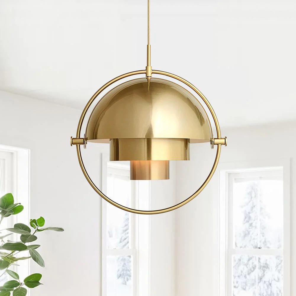 Adjustable Metal Hemisphere Plug-In Swag Pendant