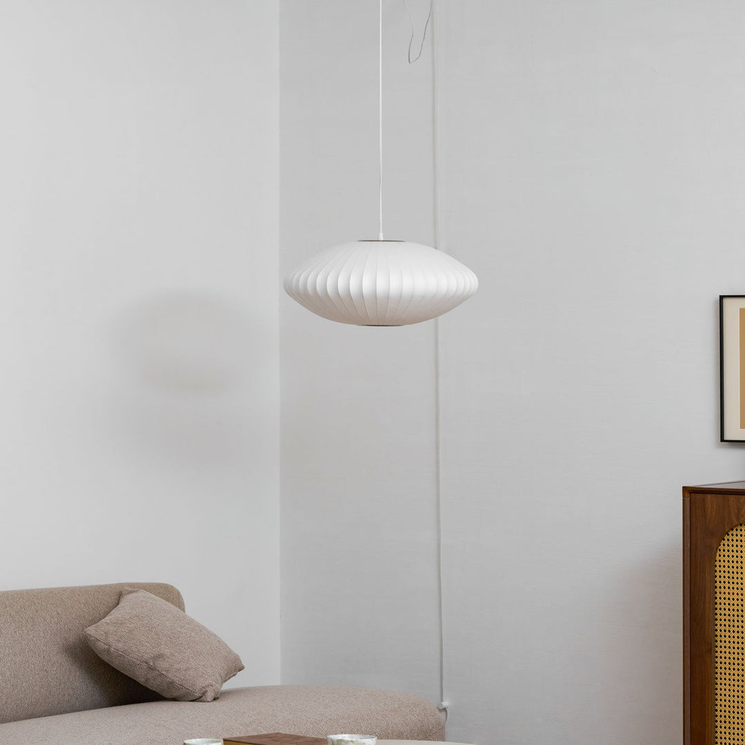 White Geometric Wire Swag Pendant Light