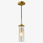 Charger l'image dans la visionneuse de galerie, Brass Rippled Frosted Glass Pendant Light
