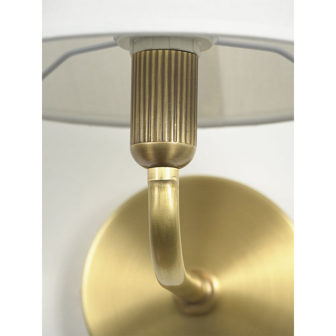 Gilda Fabric Drum Shade Wall Sconce - Modern Brass Accent Light for Bedroom and Hallway