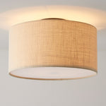 Load image into Gallery viewer, Jelvane Linen Drum Flush Mount - Modern Fabric Bedroom Ceiling Light
