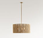 Load image into Gallery viewer, Dumora Farmhouse Drum Pendant Light - Woven Shade With Brass Accents
