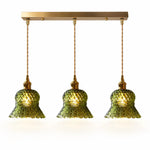 Load image into Gallery viewer, Vintage Brass Pineapple Glass Pendant Lamp