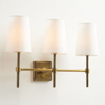 Load image into Gallery viewer, Derlina White Linen Shade Sconce – Classic Single To Triple Wall Light
