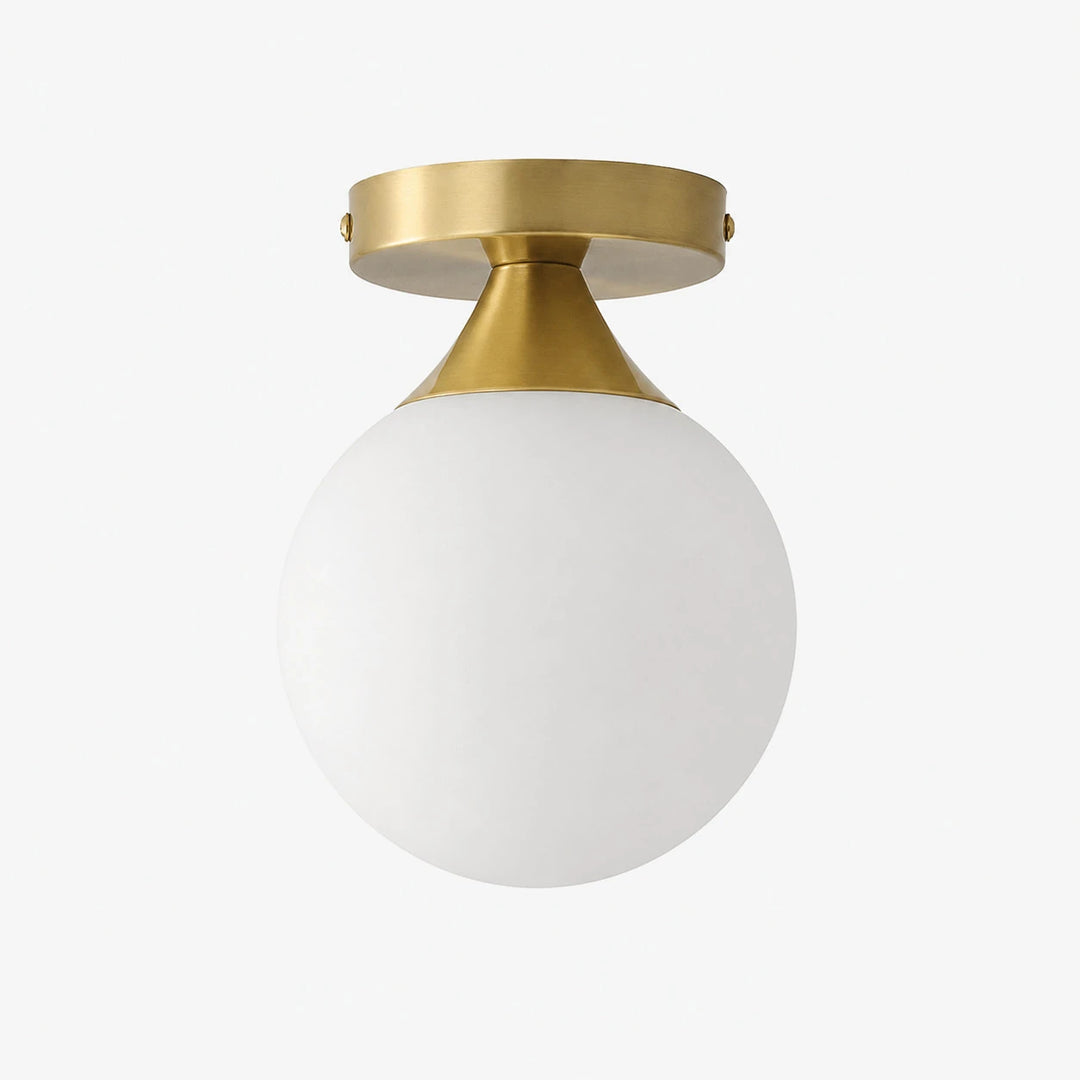 Solid brass vintage glass ceiling light