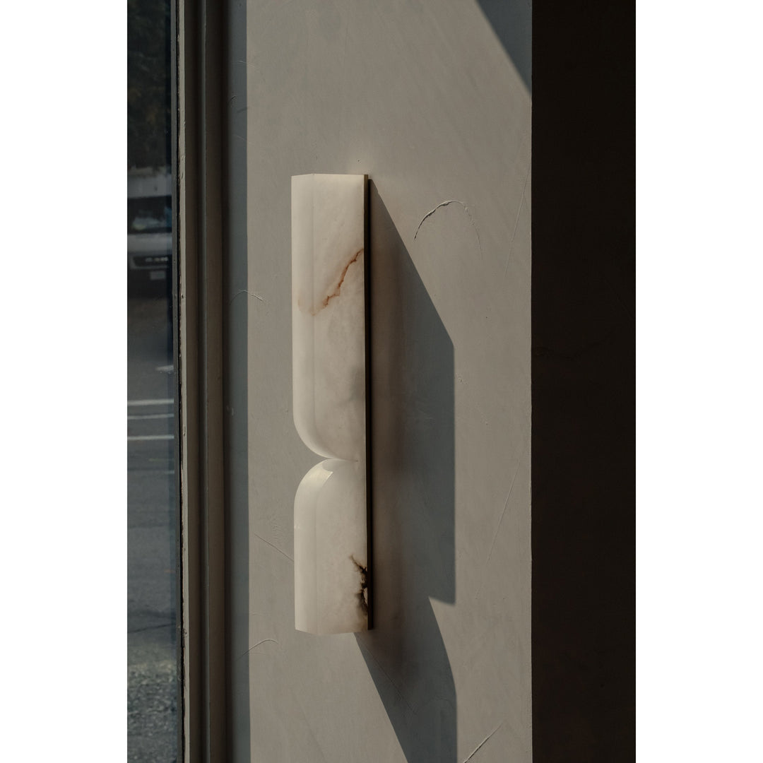 Lámpara de Pared Rectangular Moderna de Alabastro – Aplique Minimalista para Dormitorio, Pasillo y Sala