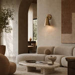 Load image into Gallery viewer, Vintage Brass Adjustable Wall Sconce with Cone and Bell Shade Options