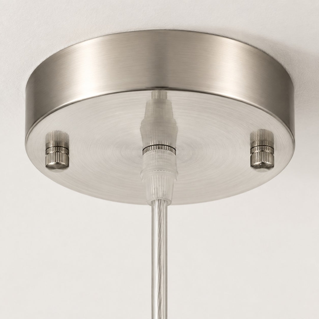 Modern Double Glass Pendant Light With Chrome Finish