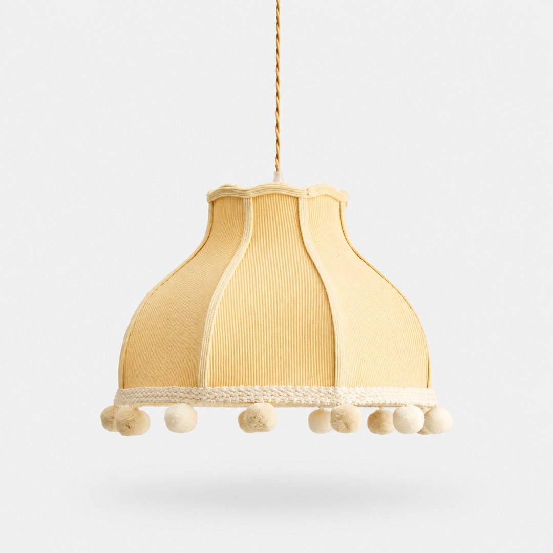 Patchwork Fabric Pom-Pom Pendant Light
