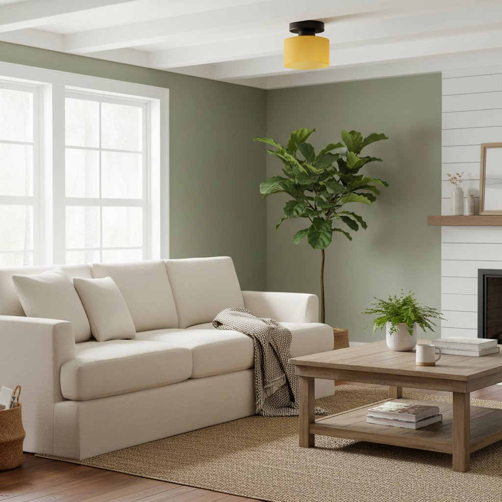 Plafonnier moderne cylindrique en verre minimaliste Moriglaze pour entrée et salon