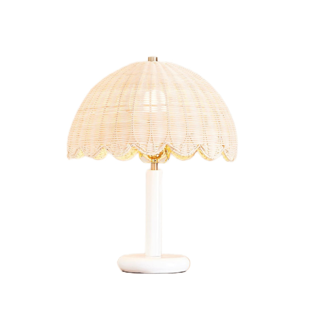 Lámpara de mesa infantil Olvara de ratán con burbujas: una acogedora iluminación de mesa de estilo bohemio