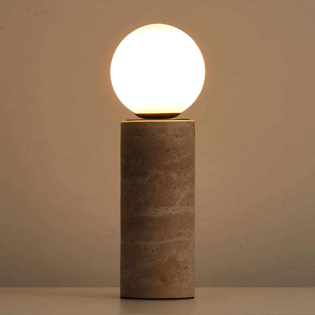 Lampe de table en travertin Core