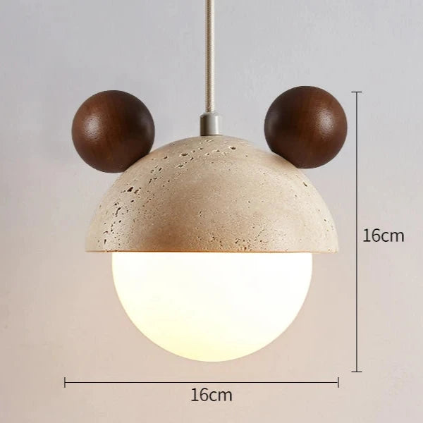 Lámpara colgante Micky de travertino