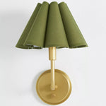 Load image into Gallery viewer, Capirise Pleated Shade Wall Sconce - Scalloped Fabric Bedroom Light
